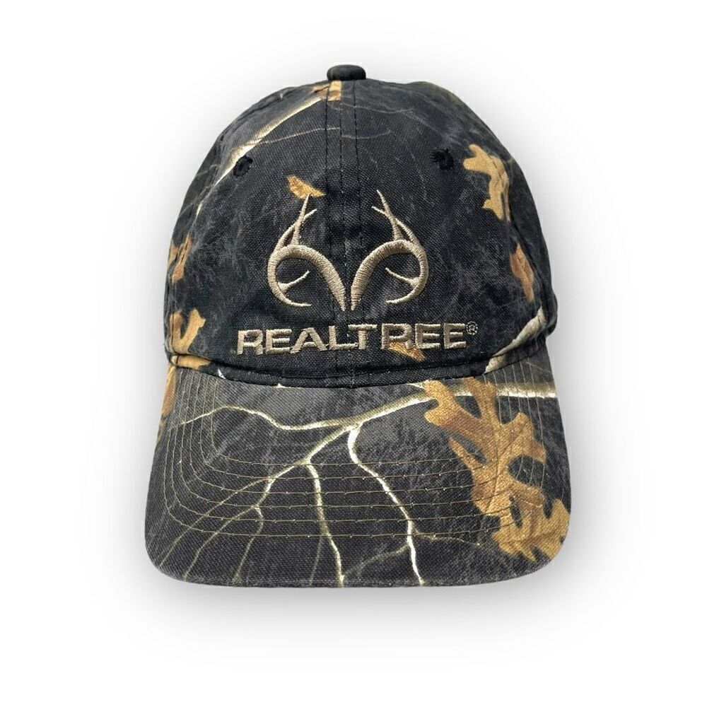 Outdoor Edge Realtree Antler Logo Hunting Camo Canvas Cap Hat Snapback OSFM Flaw